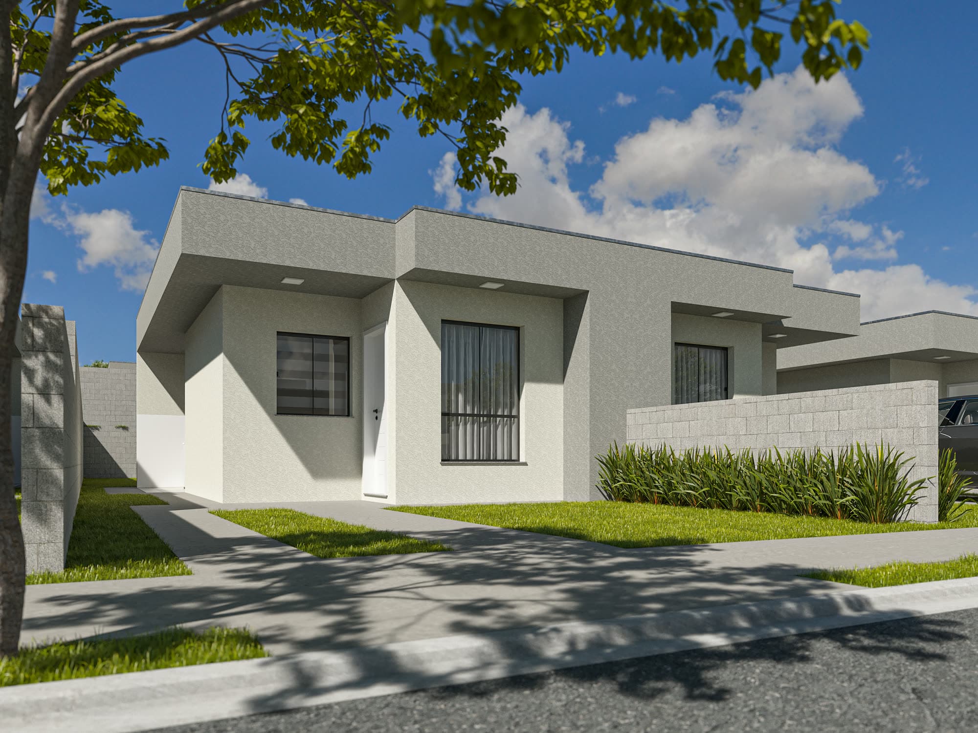 Fachada das casas do Residencial Monte Grappa